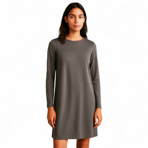 COS Grey Long Sleeve Minimalist Shift Dress Women’s S Clean Modern Silhouette